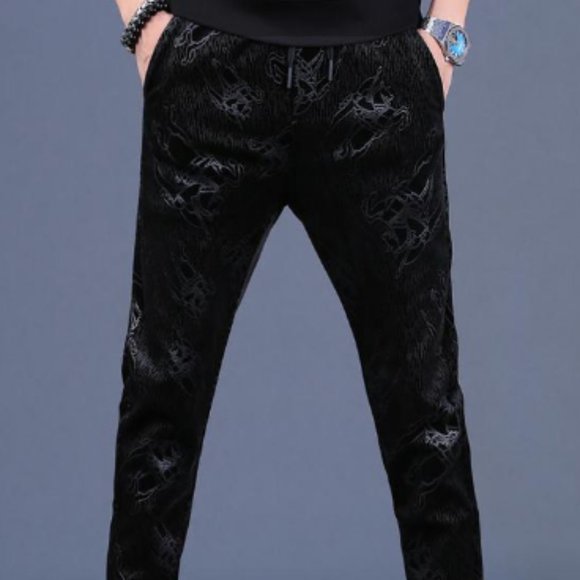 High end sports customized golden velvet men's casual pants